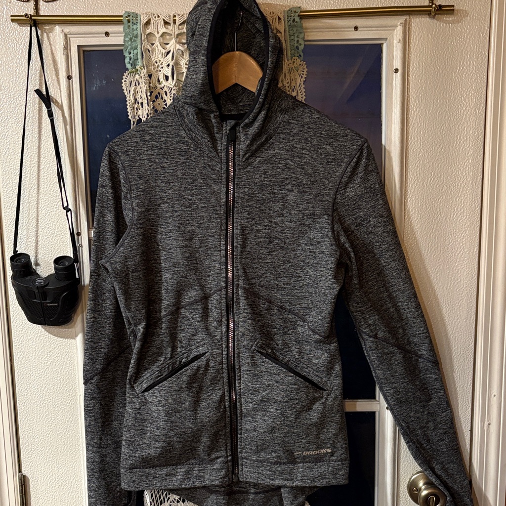 Brooks Women’s Lightweight Full-Zip Hoodie Jacket Heather Gray